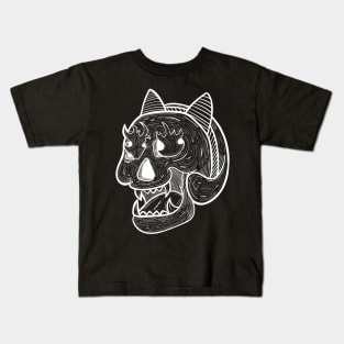 Outline of skull and bandana Kids T-Shirt